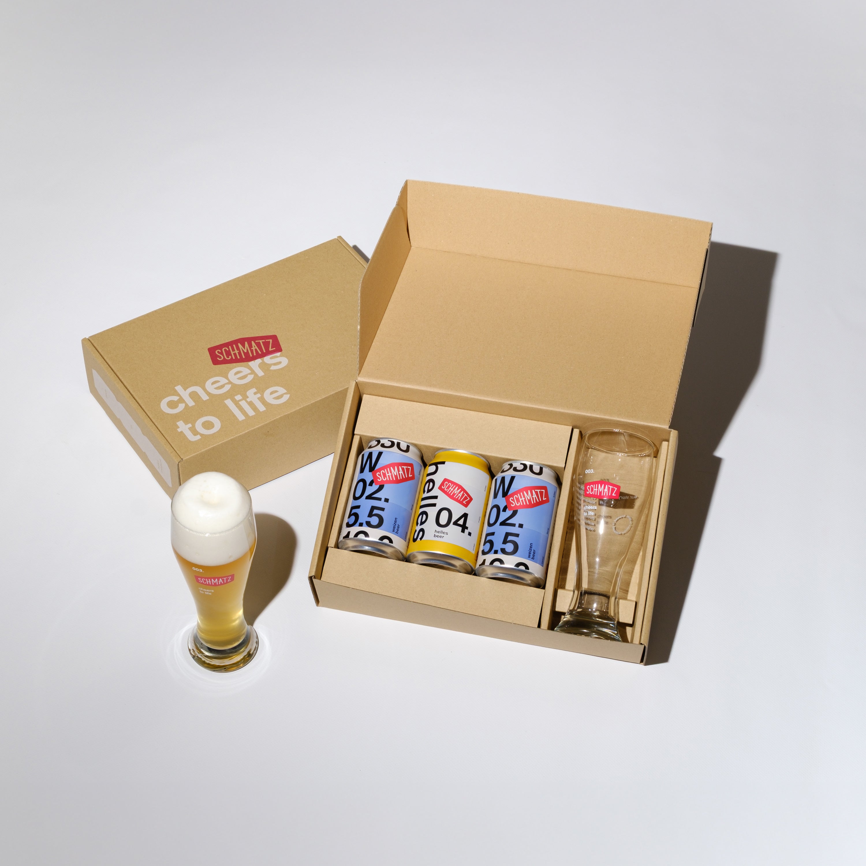 シュマッツ ドイツビール3缶 & オリジナルグラスセット